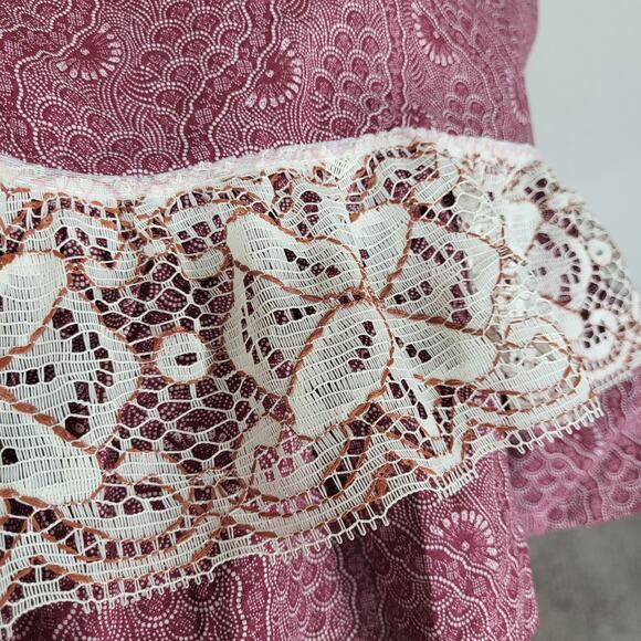 Handmade Skirt Womens XXL Prairie Cottage Boho Bohemian Lace Ruffle Knee… - Picture 5 of 7